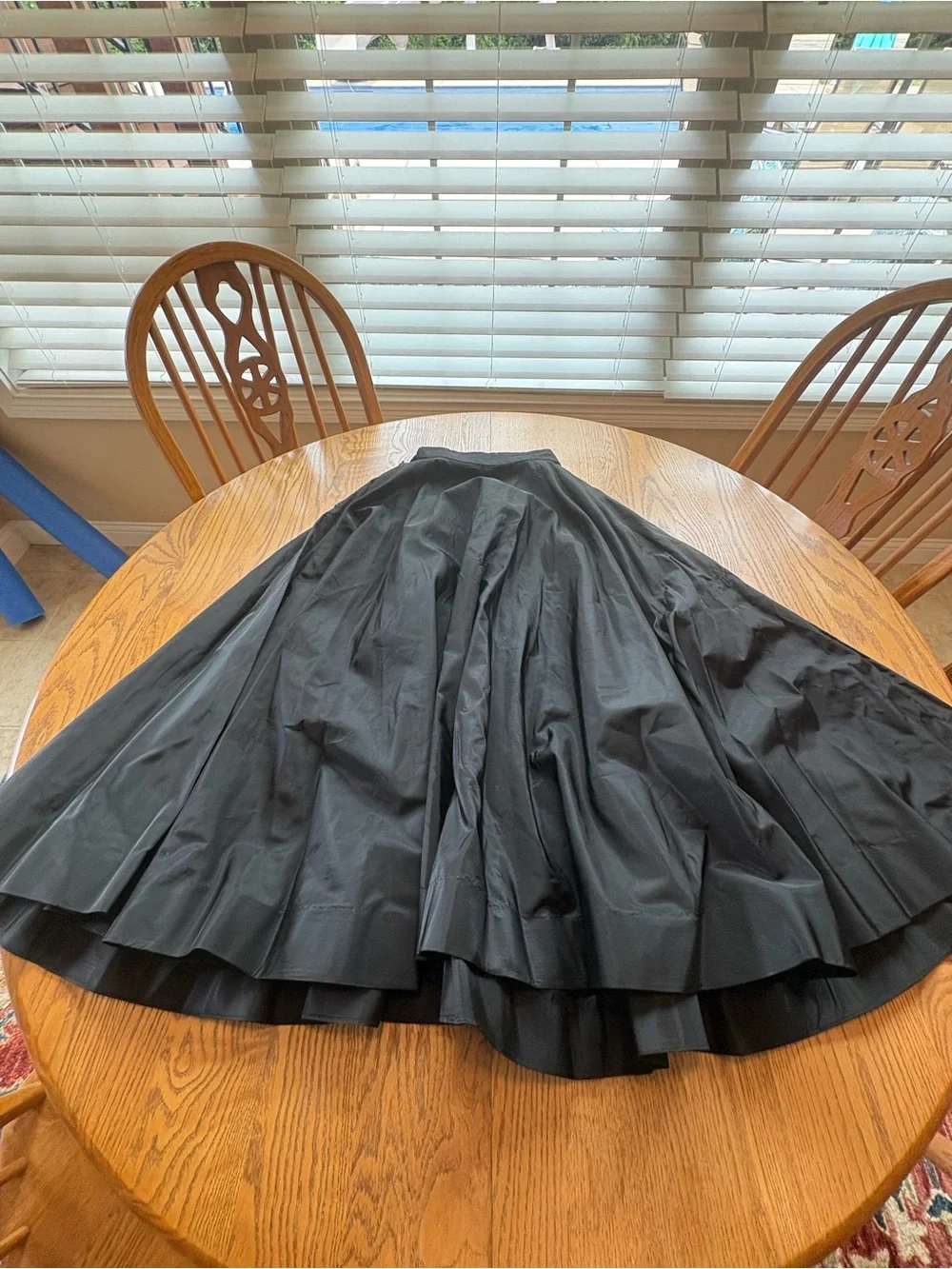 Vintage Black Taffeta Long Beaded Maxi Skirt Size S Custom